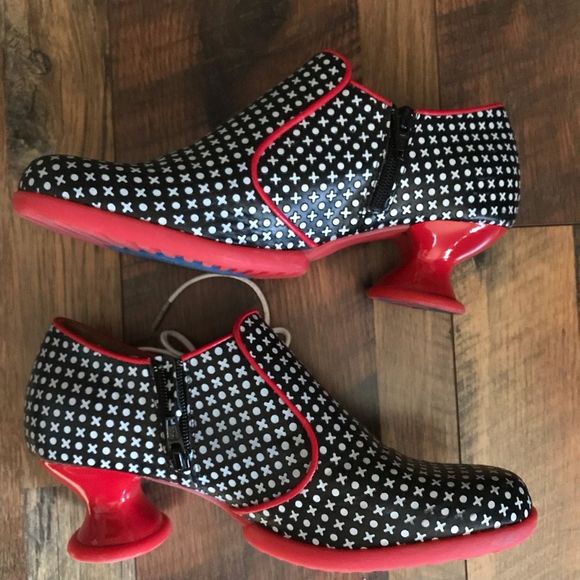 John Fluevog Black and Red Heels - Picture 2 of 7